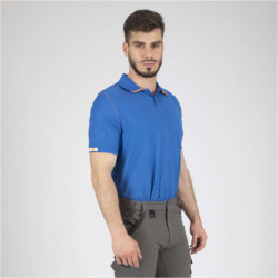 Polo BEVEN bleu/orange fluo