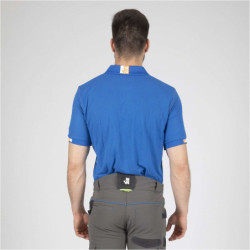 Polo BEVEN bleu/orange fluo