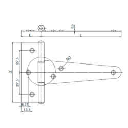 Penture anglaise percée Torbel acier blanc pour volet bois