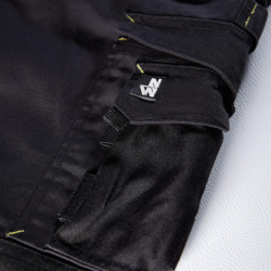 Pantalon de travail Nine Worths Adam noir avec emplacements genouillères