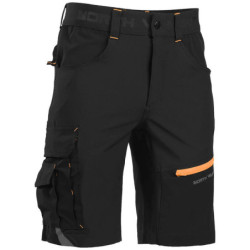 Bermuda de travail Horn multipoche Noir et Orange