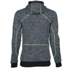 Gilet de travail à capuche - Botta Nine Worths Gris chiné coutures jaune fluo