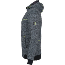 Gilet de travail à capuche - Botta North Ways - Gris chiné coutures jaune fluo