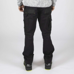 Pantalon de travail Nine Worths Adam noir avec emplacements genouillères