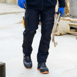 Pantalon de travail Nine Worths Adam noir avec emplacements genouillères