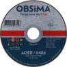 Disque à tronçonner inox et acier OBSIMA alésage 22.23 mm 125mm 1.6mm