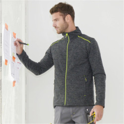 Gilet de travail Lenny Gris chiné et Jaune fluo