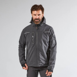 Veste Softshell de travail SPACE doublée micro-polaire Noir et Gris