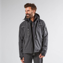 Veste Softshell de travail SPACE doublée micro-polaire Noir et Gris