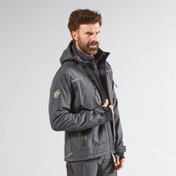Veste Softshell de travail SPACE doublée micro-polaire Noir et Gris