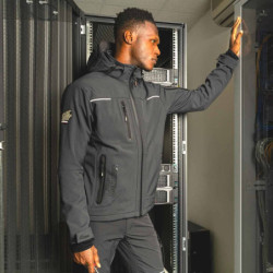 Veste Softshell de travail SPACE doublée micro-polaire Noir et Gris