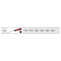 Boîte de tournevis Torx ULTIMATE 6 pièces de T10 à T40