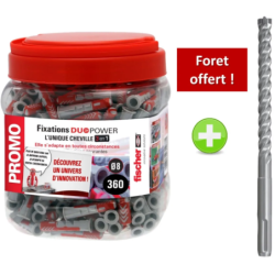 Big box de 360 DUOPOWER diametre 8x40 + 1 foret SDS Quattric 8/50/115 OFFERT