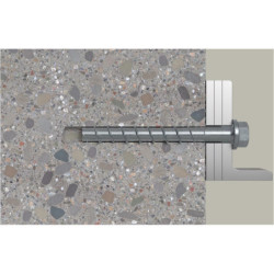Vis à béton tête hexagonale empreinte Torx en acier zingué UltraCut FBSII