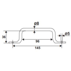 Poignée de persienne Torbel aluminium pour volet alu et PVC longueur 145 mm
