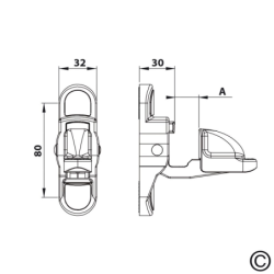Arrêt de volet battant automatique anti-UV 6/36 Sans visserie de fixation