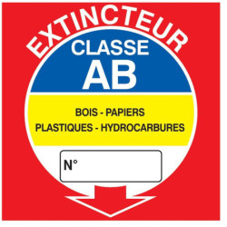 Panneau signalétique Extincteur classe AB 200x200mm