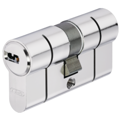 Cylindre de porte D6 anti casse 6 goupilles double entrée avec code card nickelé