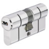 Cylindre de porte D6 anti casse 6 goupilles double entrée avec code card nickelé