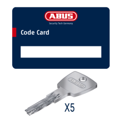 Cylindre de porte D6 anti casse 6 goupilles double entrée avec code card nickelé