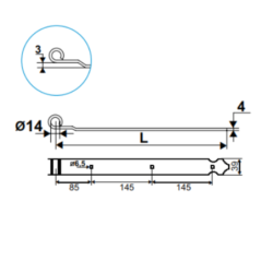 Penture aluminium feston 39x4 mm