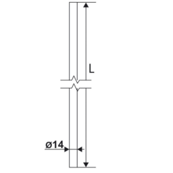 Tringle rainurée en aluminium blanc Torbel pour espagnolette diamètre 14 mm
