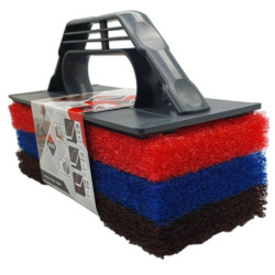 Taloche de carreleur Rubi pour nettoyage avec 3 abrasifs mixtes doux - moyen - fort