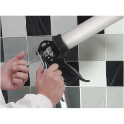 Pistolet applicateur de mortier pour joints, silicone et polyuréthane - Rubi - Capacité 650 ml