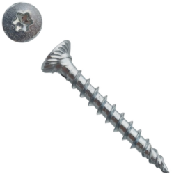 Vis bois TK3 tête fraisée Torx acier Zingué blanc filetage total