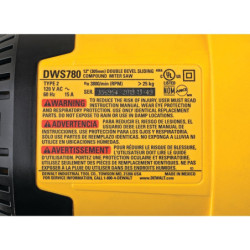 Scie à onglets radiale DWS780-QS Dewalt puissance 1675 W diamètre 305 mm
