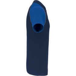 Polo baseball bicolore 100% coton piqué 200 g/m² Marine et Bleu Royal