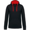 Sweat shirt à capuche 80% coton 20% polyester Noir et Rouge