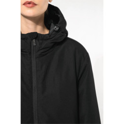 Parka à capuche recyclée unisexe coloris noir