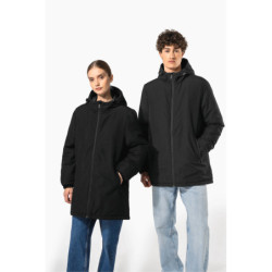 Parka à capuche recyclée unisexe coloris noir