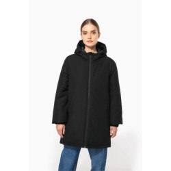 Parka à capuche recyclée unisexe coloris noir