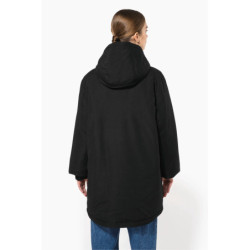 Parka à capuche recyclée unisexe coloris noir
