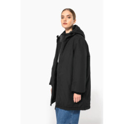 Parka à capuche recyclée unisexe coloris noir