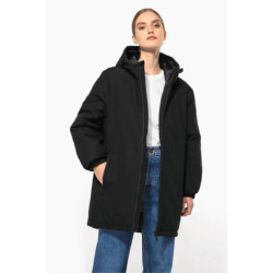 Parka à capuche recyclée unisexe coloris noir
