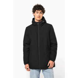 Parka à capuche recyclée unisexe coloris noir