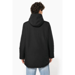 Parka à capuche recyclée unisexe coloris noir