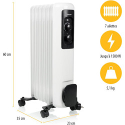 Radiateur bain d'huile 1500 W - 230V TRISTAR