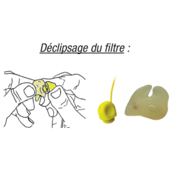 Bouchons oreilles moulés EarPro 30 poignée jaune + prise d'empreinte