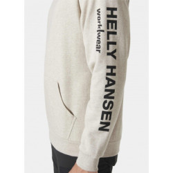 Sweat à capuche avec logo beige