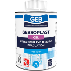Colle en gel Geb pour tuyaux d'évacuation en PVC rigide avec bouchon pinceau