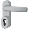 Poignée en applique Antipanique S-Push - réversible bouton manuel laqué gris