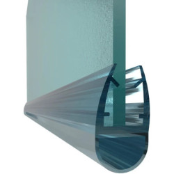 Joint bas de porte de douche tubulaire longueur 1 m transparent épaisseur de 5 à 8 mm