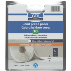 Joint d'étanchéité prêt à poser largeur 13mm longueur 3.35 m blanc