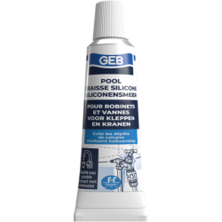 Graisse silicone lubrifiant pour piscine et arrosage - Pool Geb - Translucide - Tube 20 gr