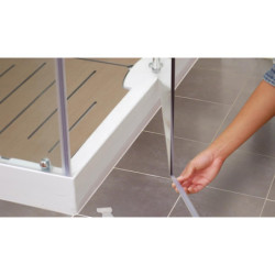 Joint bas de porte de douche tubulaire longueur 1 m transparent épaisseur de 5 à 8 mm