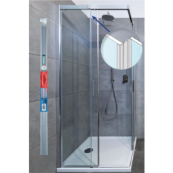 Joint côté de porte de douche coulissante GEB longueur 2 x 195 cm transparent épaisseur de 5 à 8 mm